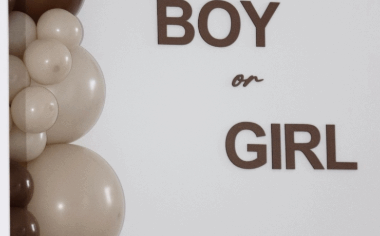 La décoration de Gender Reveal Party élégante créée pour l'occasion par YOUR EVENT avec les mots "BOY or GIRL" en lettres sombres sur un mur blanc, encadrés par une arche de ballons aux teintes neutres (marron et beige). Cette image représente le suspense et l'anticipation avant la révélation du sexe d'un bébé. S'TORM EVENTS, expert en animation événementielle (DJ, son, lumière, vidéo) et effets spéciaux, conçoit des scénographies uniques pour gender reveal, mariages, et soirées corporate dans les Hauts-de-France (Lille, Arras, Lens, Douai, près de Béthune).